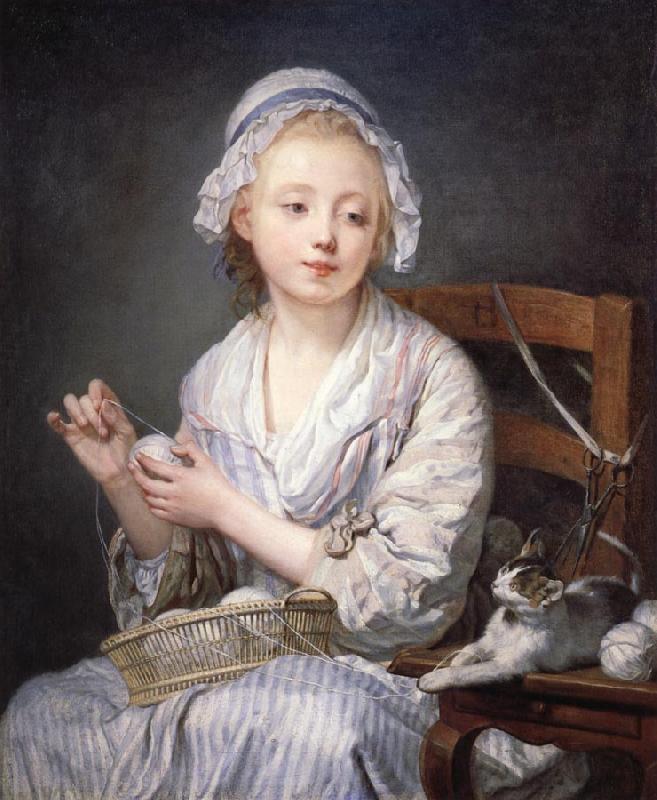 Jean-Baptiste Greuze The Wool winder Sweden oil painting art